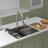 Кухонная мойка Roxen Stage Plus 560250-60 многофункциональная 8 в 1 (60*48/сатин) - Превью изображения №2 — Интернет-магазин Time-Shop