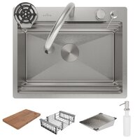 Кухонная мойка Roxen Stage Plus 560250-60 многофункциональная 8 в 1 (60*48/сатин) - Превью изображения №3 — Интернет-магазин Time-Shop