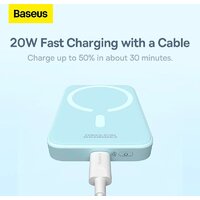 Внешний аккумулятор Baseus Magnetic Wireless PPCX020002 6000mAh (белый) - Превью изображения №2 — Интернет-магазин Time-Shop