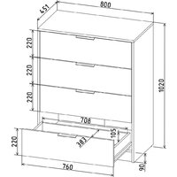 Комод Интерлиния Концепт КТ-К80 (дуб золотой/антрацит) - Превью изображения №5 — Интернет-магазин Time-Shop