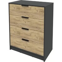 Комод Интерлиния Концепт КТ-К80 (дуб золотой/антрацит) - Превью изображения №2 — Интернет-магазин Time-Shop