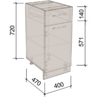 Шкаф напольный Артём-Мебель 400мм СН-114.08-Ш (ДСП дуб крафт белый) - Превью изображения №3 — Интернет-магазин Time-Shop