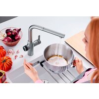 Смеситель Blanco Evol-S Volume с дозатором воды (рычаг справа, хром) - Превью изображения №3 — Интернет-магазин Time-Shop