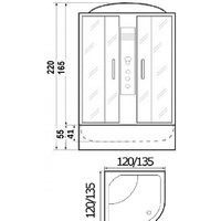 Душевая кабина River Temza 120/120/55 MT - Превью изображения №3 — Интернет-магазин Time-Shop
