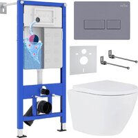 Roxen Antares 530185-02 в комплекте с инсталляцией StounFix Dual Fresh 6 в 1 966774 (кнопка: серый гранит)