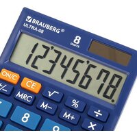 Бухгалтерский калькулятор BRAUBERG Ultra-08-BU 250508 (синий) - Превью изображения №7 — Интернет-магазин Time-Shop