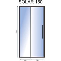 Душевая дверь Rea Solar 150 (черный/прозрачное стекло) - Превью изображения №3 — Интернет-магазин Time-Shop