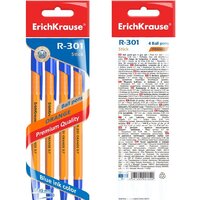 Набор шариковых ручек Erich Krause R-301 Orange Stick синий 22189 (4 шт) - Превью изображения №3 — Интернет-магазин Time-Shop