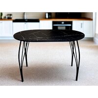 Кухонный стол Arvento Флок 2 овал 110х70 (мрамор неро маркина) - Превью изображения №3 — Интернет-магазин Time-Shop