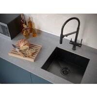 Кухонная мойка Paulmark Aller 48 Uni PM804844-GM (черный/вороненая сталь) - Превью изображения №3 — Интернет-магазин Time-Shop