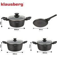 Набор кастрюль Klausberg KB-7962 - Превью изображения №5 — Интернет-магазин Time-Shop
