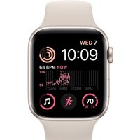 Умные часы Apple Watch SE 2 44 мм (алюминиевый корпус, звездный свет/звездный свет, спортивный силиконовый ремешок S/M) - Превью изображения №2 — Интернет-магазин Time-Shop