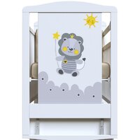 Классическая детская кроватка VDK Happy Lion маятник и ящик (белый) - Превью изображения №2 — Интернет-магазин Time-Shop