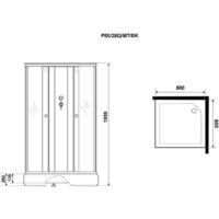 Душевая кабина Niagara Promo P80/26Q/MT/BK 80x80x195 - Превью изображения №5 — Интернет-магазин Time-Shop