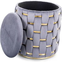 Пуфик Signal Tiara Velvet (серый) - Превью изображения №2 — Интернет-магазин Time-Shop