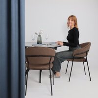 Стул с подлокотниками Алвест AV 433 (шоколадный бархат Confetti chocolate/черный) - Превью изображения №2 — Интернет-магазин Time-Shop