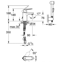 Смеситель с лейкой для биде Grohe Eurosmart Cosmopolitan 23125000 - Превью изображения №2 — Интернет-магазин Time-Shop