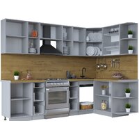 Готовая кухня Интерлиния Тренд 1.5x2.7 правая (индиго/индиго/опал светлый) - Превью изображения №3 — Интернет-магазин Time-Shop