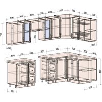 Готовая кухня Интерлиния Тренд 1.5x2.7 правая (индиго/индиго/опал светлый) - Превью изображения №5 — Интернет-магазин Time-Shop