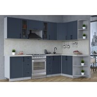 Готовая кухня Интерлиния Тренд 1.5x2.7 правая (индиго/индиго/опал светлый) - Превью изображения №4 — Интернет-магазин Time-Shop