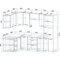 Готовая кухня Интерлиния Мила Лайт 1.68x2.6 левая (белый платинум/белый платинум/дуб бунратти) - Превью изображения №6 — Интернет-магазин Time-Shop