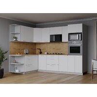 Готовая кухня Интерлиния Мила Лайт 1.68x2.6 левая (белый платинум/белый платинум/дуб бунратти) - Превью изображения №5 — Интернет-магазин Time-Shop