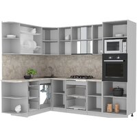 Готовая кухня Интерлиния Мила Лайт 1.68x2.6 левая (белый платинум/белый платинум/дуб бунратти) - Превью изображения №4 — Интернет-магазин Time-Shop