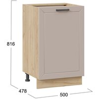 Шкаф напольный Трия Лорас 1Н5 (дуб крафт золотой/холст латте) - Превью изображения №3 — Интернет-магазин Time-Shop