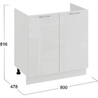 Шкаф напольный Трия Весна 1Н8М (белый/белый глянец) - Превью изображения №3 — Интернет-магазин Time-Shop