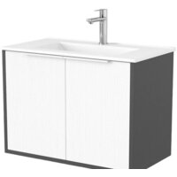 Дабер Тумба под умывальник 018 70 Т18.7.0.20Б (белый древесный/серый/ручка белая)