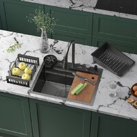 Кухонная мойка Roxen Stage Plus 560250-60B многофункциональная 8 в 1 (60*48/графит) - Превью изображения №2 — Интернет-магазин Time-Shop