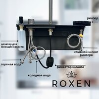 Кухонная мойка Roxen Stage Plus 560250-60B многофункциональная 8 в 1 (60*48/графит) - Превью изображения №15 — Интернет-магазин Time-Shop