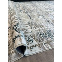 Ковер для жилой комнаты Radjab Carpet Бьянка Прямоугольник D008A 10632RK-B (4x6, Cream Shirink/Blue Fdy) - Превью изображения №2 — Интернет-магазин Time-Shop