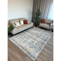 Ковер для жилой комнаты Radjab Carpet Бьянка Прямоугольник D008A 10632RK-B (4x6, Cream Shirink/Blue Fdy) - Превью изображения №3 — Интернет-магазин Time-Shop