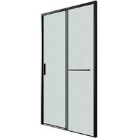 Душевая дверь Grossman Style 130x195 100.K33.05.130.21.02 (черный матовый/стекло шиншилла) - Превью изображения №2 — Интернет-магазин Time-Shop