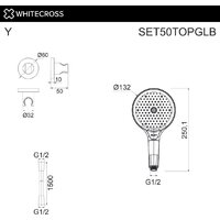 Душевой гарнитур  Whitecross SET50TOPGLB (брашированное золото) - Превью изображения №2 — Интернет-магазин Time-Shop