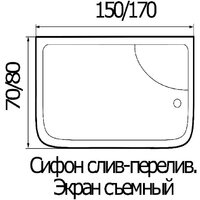 Ванна Wemor 170/80/55 S - Превью изображения №2 — Интернет-магазин Time-Shop