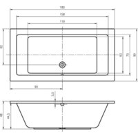 Ванна Riho Lusso 180x90 (без ножек) - Превью изображения №2 — Интернет-магазин Time-Shop