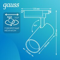 Трековый светильник Gauss TR074 - Превью изображения №13 — Интернет-магазин Time-Shop