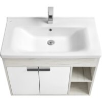  Акватон Тумба Флай 80 с умывальником Миранда 80 (дуб белый/дуб крафт) - Превью изображения №2 — Интернет-магазин Time-Shop