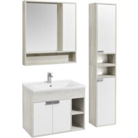  Акватон Тумба Флай 80 с умывальником Миранда 80 (дуб белый/дуб крафт) - Превью изображения №5 — Интернет-магазин Time-Shop