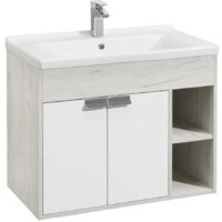 Акватон Тумба Флай 80 с умывальником Миранда 80 (дуб белый/дуб крафт)