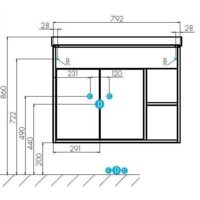  Акватон Тумба Флай 80 с умывальником Миранда 80 (дуб белый/дуб крафт) - Превью изображения №6 — Интернет-магазин Time-Shop