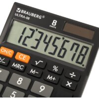 Бухгалтерский калькулятор BRAUBERG Ultra-08-BK 250507 (черный) - Превью изображения №7 — Интернет-магазин Time-Shop