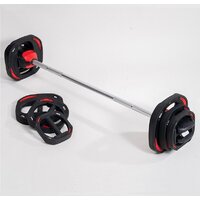 Штанга Atlas Sport металлическая с обрезиненными дисками 20 кг - Превью изображения №2 — Интернет-магазин Time-Shop