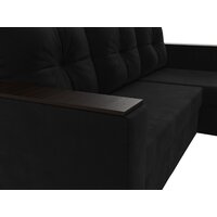 Угловой диван Лига диванов Атланта Б/С правый 117049 (микровельвет черный) - Превью изображения №4 — Интернет-магазин Time-Shop