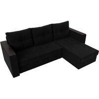 Угловой диван Лига диванов Атланта Б/С правый 117049 (микровельвет черный) - Превью изображения №2 — Интернет-магазин Time-Shop