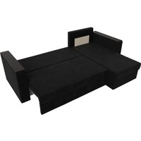 Угловой диван Лига диванов Атланта Б/С правый 117049 (микровельвет черный) - Превью изображения №8 — Интернет-магазин Time-Shop