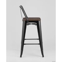 Стул Stool Group Tolix Wood со спинкой YD-H765E-W LG-01 (черный глянцевый/темное дерево) - Превью изображения №4 — Интернет-магазин Time-Shop
