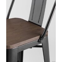 Стул Stool Group Tolix Wood со спинкой YD-H765E-W LG-01 (черный глянцевый/темное дерево) - Превью изображения №8 — Интернет-магазин Time-Shop